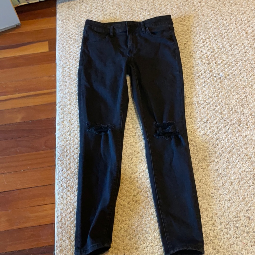 Black high waisted ripped jeans